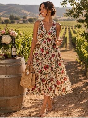 Melonie cotton floral summer dress